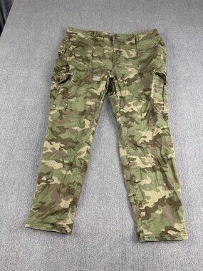 Terra & Sky Womens Army Green Camo Cargo Pants 18W